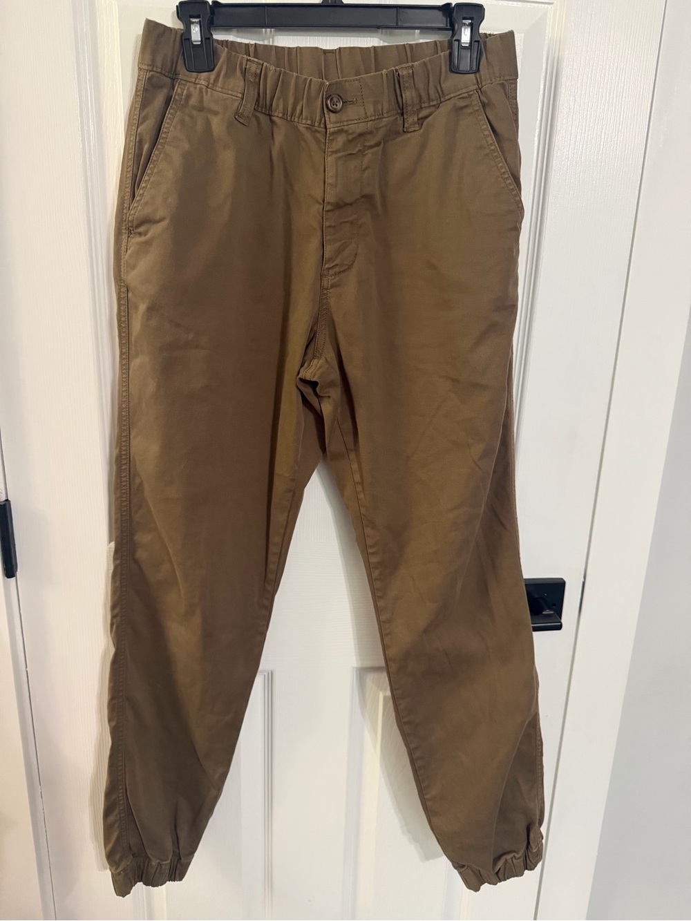 Relaxed Drawstring Hem Chinos in Brown